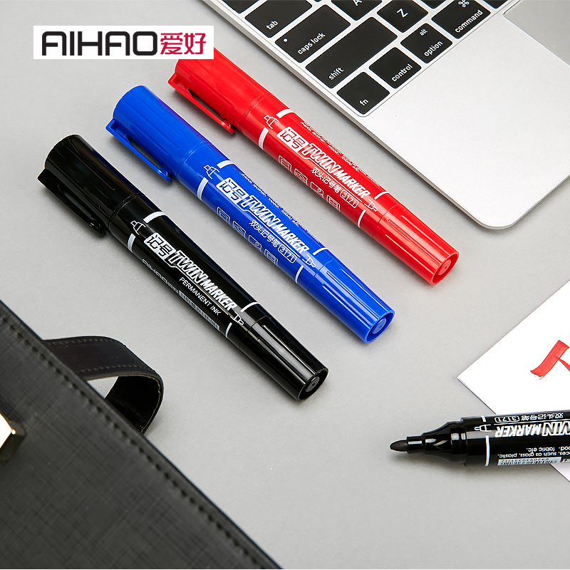 Hobby Stationery Remember Pen 3171 Big Double Head Oily Debit Pen Large Capacity CD Pen Express Logistic Pen