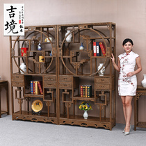 Red Wood Furniture Multi Treasure Cabinet Small Tap Bogu Rack Solid Wood Chinese Style Living Room Hyun Guan Cabinet Chicken Wings Wood Bou Ancient Shelf Composition