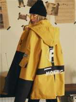 FRLMK hip hop hiphop trendy brand national tide oversize retro sports stitching color padded jacket