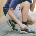 PSO Thương hiệu 18SS SWEATSHORTS Quần short dây rút đơn giản màu đơn quần âu nam Quần short