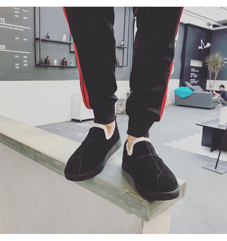 Giày tuyết mùa đông ấm áp cho nam và nữ lông một chân mắt cá chân mẫu đôi giày bánh mì giày cotton nam giày thủy triều chelsea boot nam giá rẻ