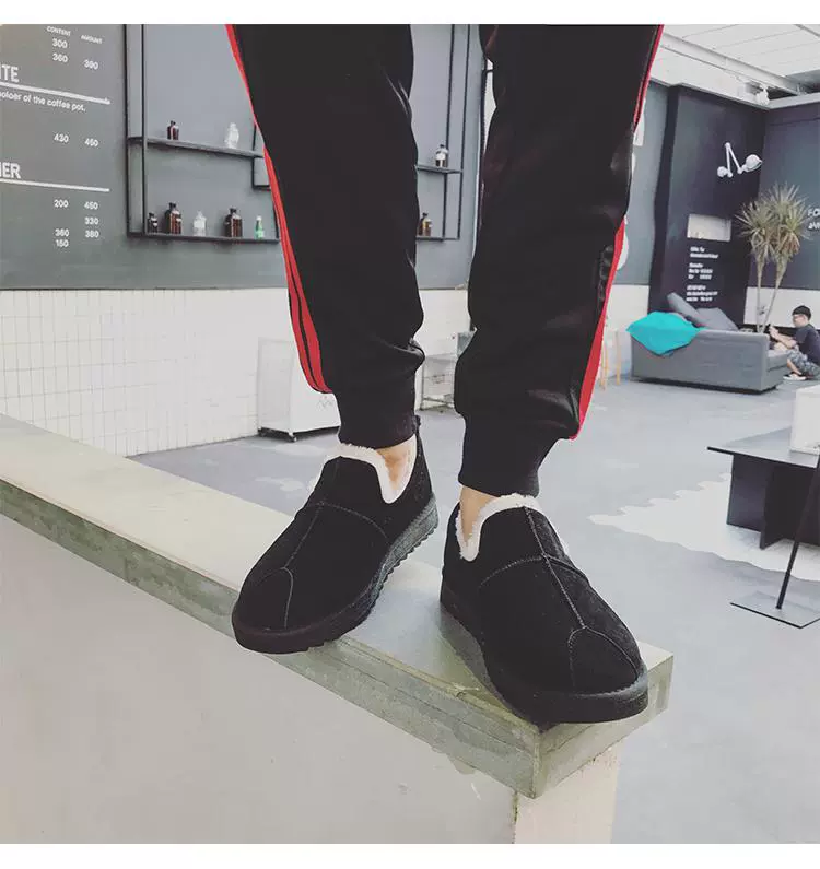 Giày tuyết mùa đông ấm áp cho nam và nữ lông một chân mắt cá chân mẫu đôi giày bánh mì giày cotton nam giày thủy triều giầy boot nam