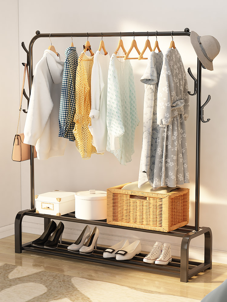 Clothes rack Floor-to-ceiling hanger Folding dormitory indoor bedroom Student drying rack Household cool clothes pole shelf