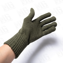 Belgian army genuine wool gloves Woven gloves Outdoor sports warm autumn and winter full finger(army green)