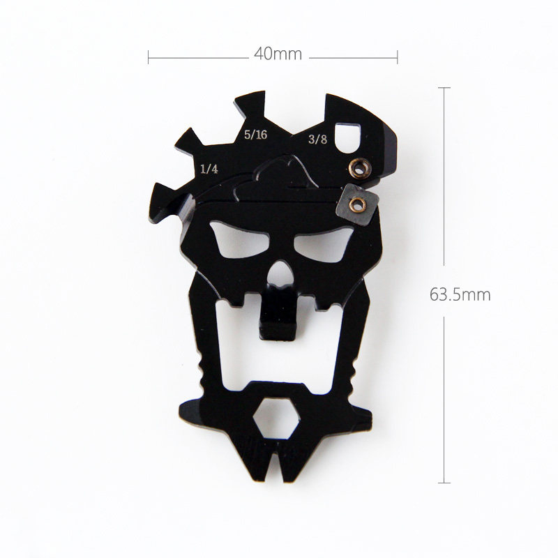 Skull Multifunctional Combination Tool Card QingGear Combination EDC Keychain Multi-purpose Outdoor Light Equipment