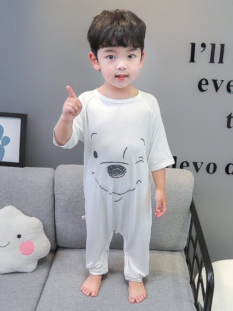 BOYS MODAL ONESIES SUMMER THIN 3 BABY CHILDRENS KICK-PROOF SLEEPING BAGS CHILDRENS 5 BOYS SUMMER AIR CONDITIONED SUITS