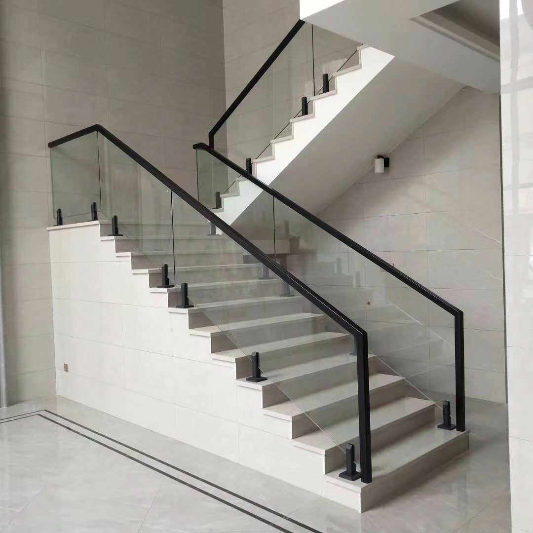 Staircase glass armrest ultra-white glass staircase stairs stairs glass slot tea glass railing armrest