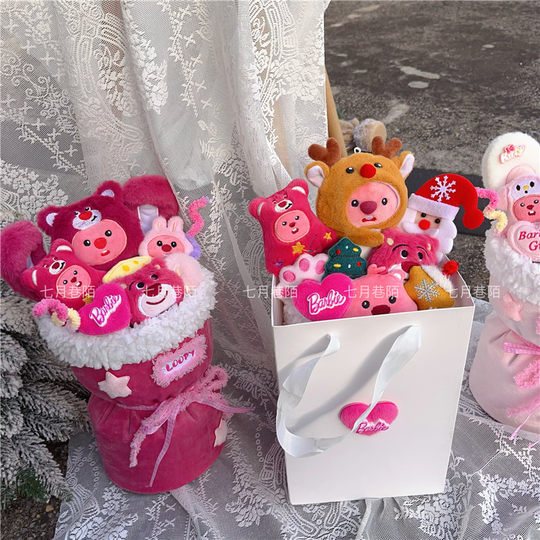 Ruby loopy bouquet, little beaver doll, cute and creative birthday gift for girl best friend for graduation Christmas