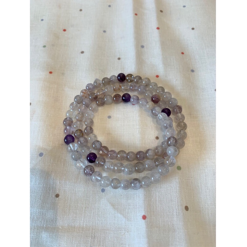 Amethyst Taro Ball Beads Three-Circle Bracelet Amethyst Taro Ball Beads Three-Circle Bracelet