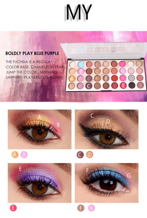 MISS ROSE36 ​​màu ngọc trai mờ 3D đầy màu sắc không thấm nước di động bóng mắt đĩa âm thanh nổi tự nhiên giá trị trang điểm - Bộ sưu tập trang điểm má hồng dior