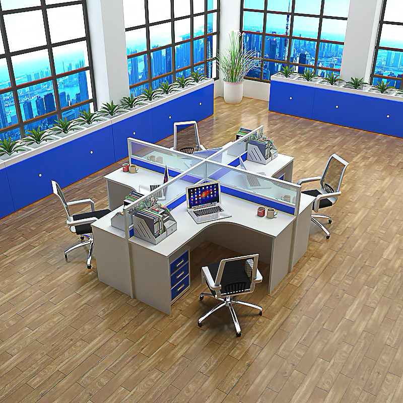 Office furniture simple and modern staff office desk and chair combination 2 4 6 people screen partition card seat staff table - Taobao