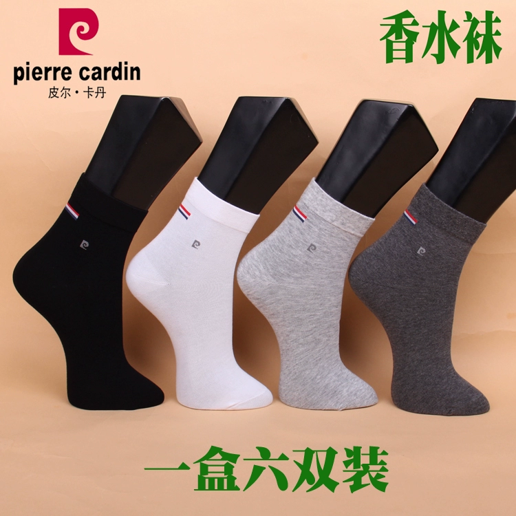 Một hộp 6 đôi vớ nam Pierre Cardin giá 48 nhân dân tệ PC999 vớ nước hoa cotton mỏng mùa xuân và mùa hè, thấm mồ hôi và thoáng khí, 39-44 thước Anh - Vớ nam