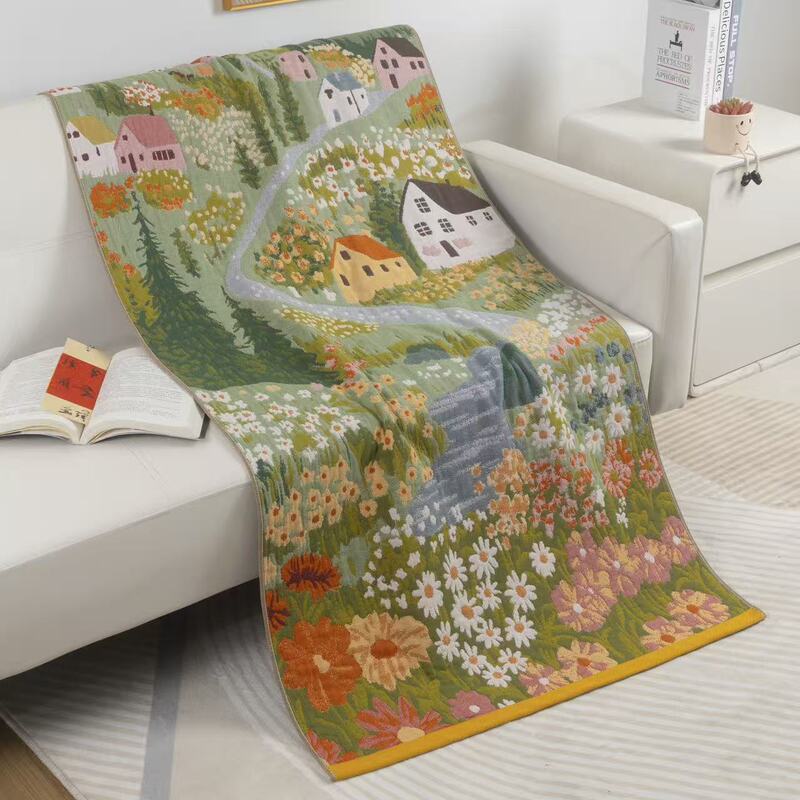New Gauze Bath Towel, Fairy Tale Bath Towel, Shawl, Skin-Friendly Woven Jacquard Art Blanket, Pure Natural Plant-Based and Close-Fitting New Gauze Bath Towel, Fairy Tale Bath Towel, Shawl, Skin-Friendly Woven Jacquard Art Blanket, Pure Natural Plant-Based and Close-Fitting