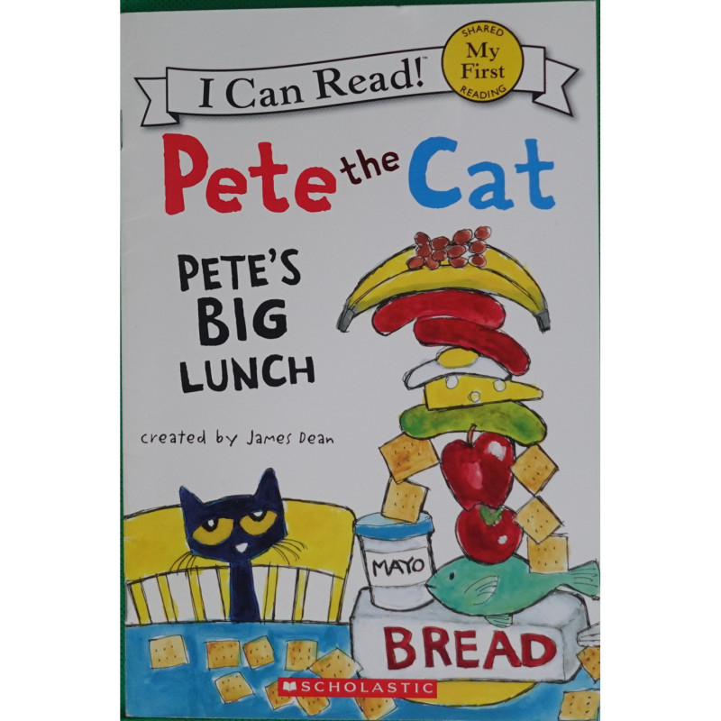 English Original Book: Pete the Cat Series - Petesbiglunch. I Can Read My First Set of Reading Books for Parent-Child Reading. Humorous Stories for 3-6 Year Old Children, Cultivating Life Habits and Food Cognition, Picture Books