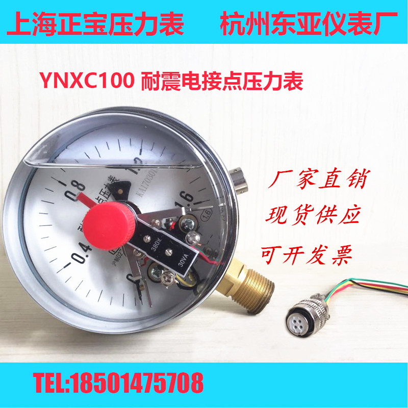 Shanghai Zhengbao Hangzhou East Asia YNXC100 Seismic Electric Junction Pressure Meter Magnetic Aid 40MPA Electric contact point