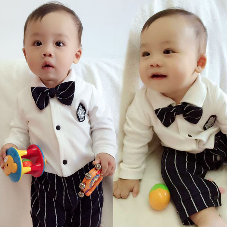 0-3 tháng 6 bé trai mùa thu được trang bị jumpsuit bé trai quần áo sơ sinh quần áo trăng tròn quần áo trăm ngày tuổi bộ áo liền quần dài tay cao cấp cho bé sơ sinh