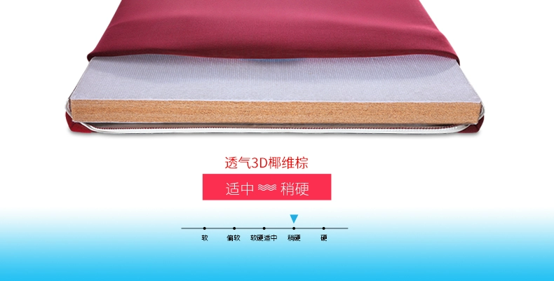 Yimianfang 3D cọ dừa trẻ em nệm đơn đôi 8cm có thể tháo rời và có thể giặt vải bạt có thể được tùy chỉnh thảm siêu cứng màu nâu tinh khiết - Nệm
