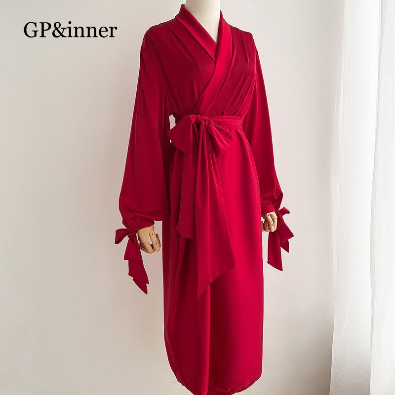 Real silk bridal gown bridal gown woman red silk in long version French style wedding High quality atmosphere New wedding bathrobe