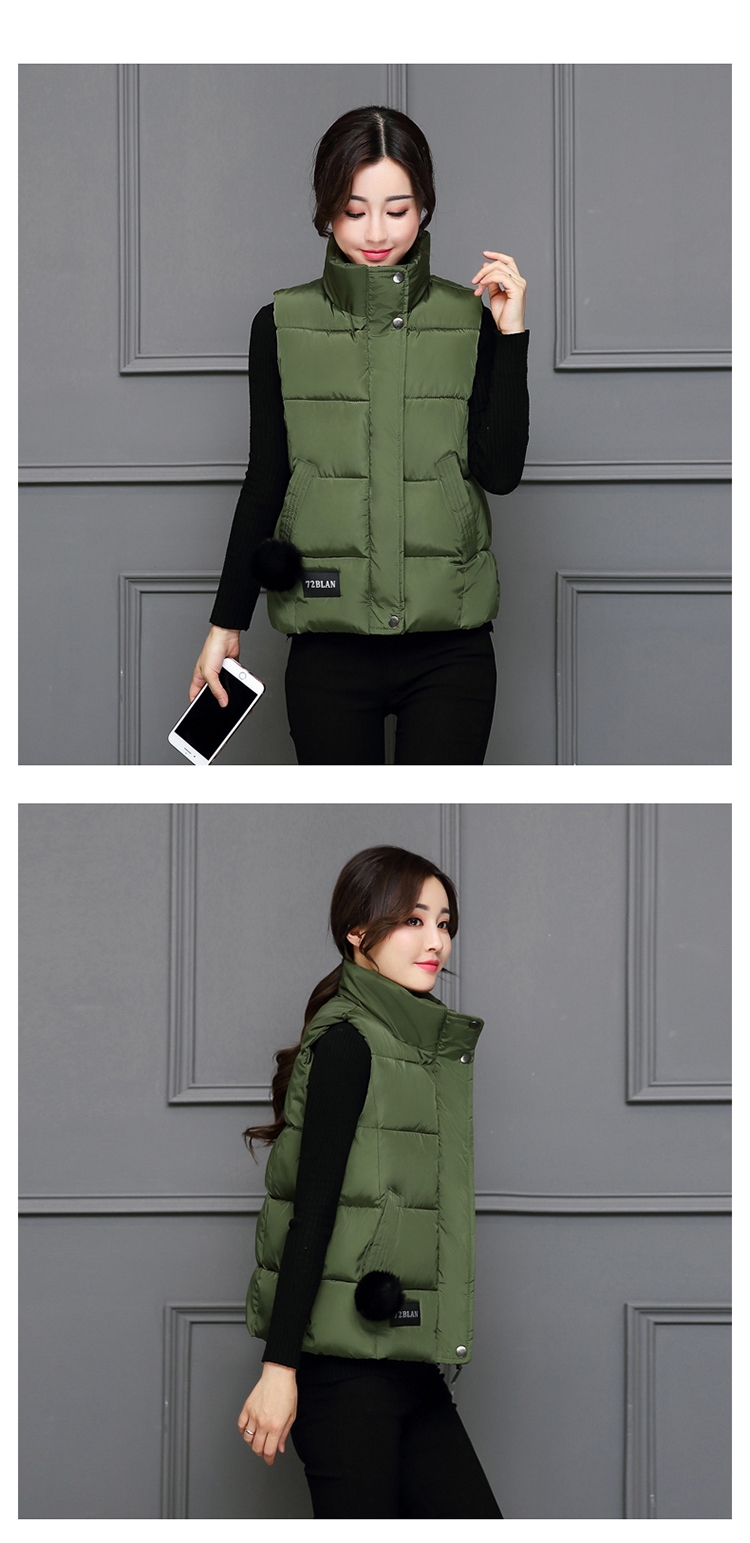 2018 mới bông vest nữ mùa thu và mùa đông mặc Hàn Quốc ngắn sinh viên bông quần áo áo khoác của phụ nữ không tay vest vest