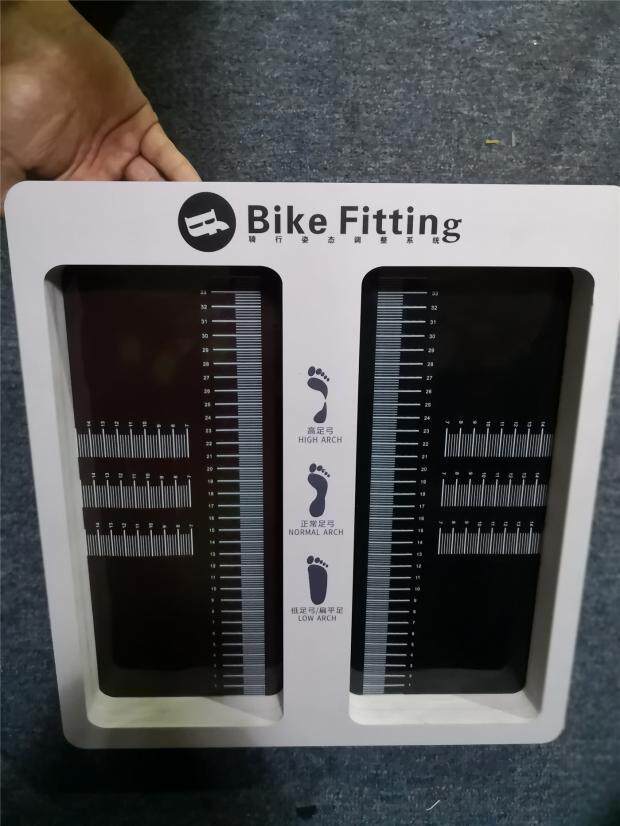 bikefitting low foot arch foot type measuring tool running hot induction foot long foot wide measurement