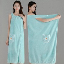 Bath towels Home can be worn with wrap large size lengthened and increased speed dry water-free hair bath dress Non-pure cotton bathrobe style new