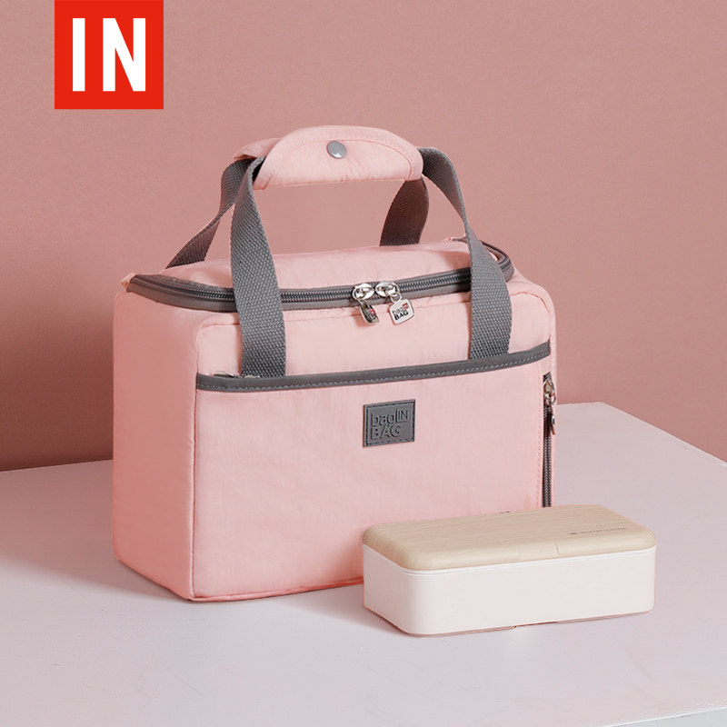 Insulated lunch box bag bento bag handbag large barrel aluminum foil thick office worker lunch with rice bag