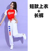 3005 Женская красная вершина +3603 белые брюки