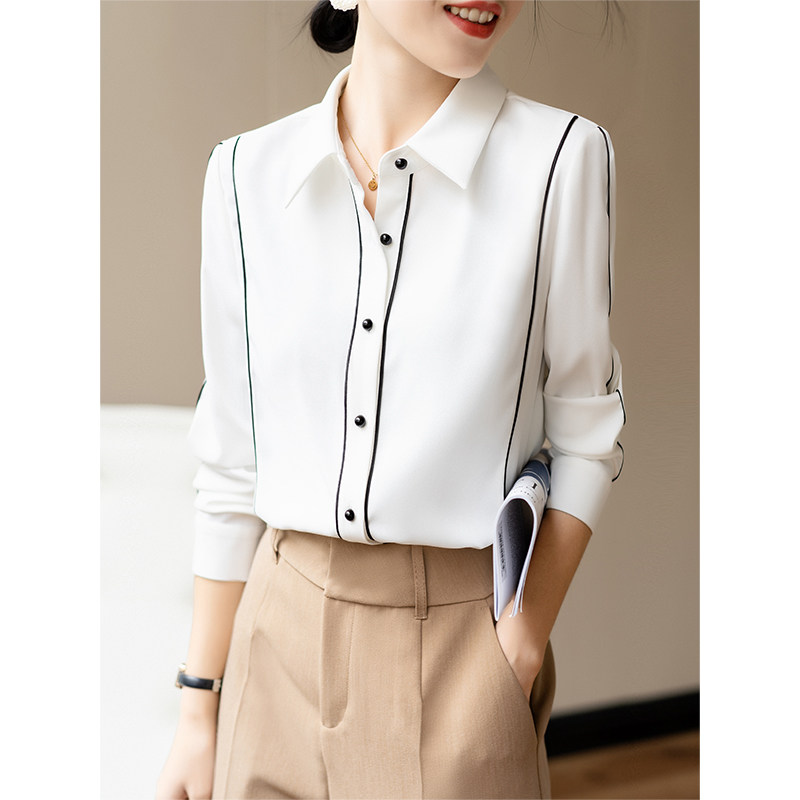 FENPERATE Stripe White Spring Autumn Autumn New 2022 New Temperament Design Sensation Niche Women's Clothing