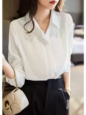 FENPERATE early autumn 2021 new large size white workplace commuter simple joker chiffon temperament women