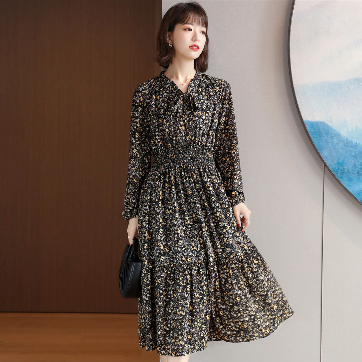 FENPERATE 2021 autumn and winter design with a small crowd of elegant butterfly knots with velvet, A character for women