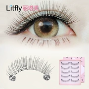 Litfly Ritafu thân trong suốt 218 lông mi giả tự nhiên trang điểm nude dày 5 đôi