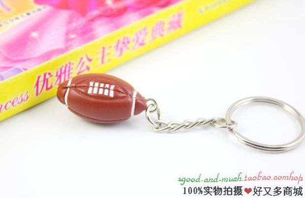 Mini Football Keychain Mặt dây chuyền Quạt Vật tư cạnh tranh Quà lưu niệm Đồ dễ thương Rugby bóng bầu dục Mỹ