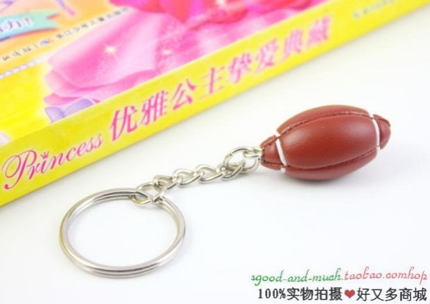Mini Football Keychain Mặt dây chuyền Quạt Vật tư cạnh tranh Quà lưu niệm Đồ dễ thương Rugby bóng bầu dục Mỹ