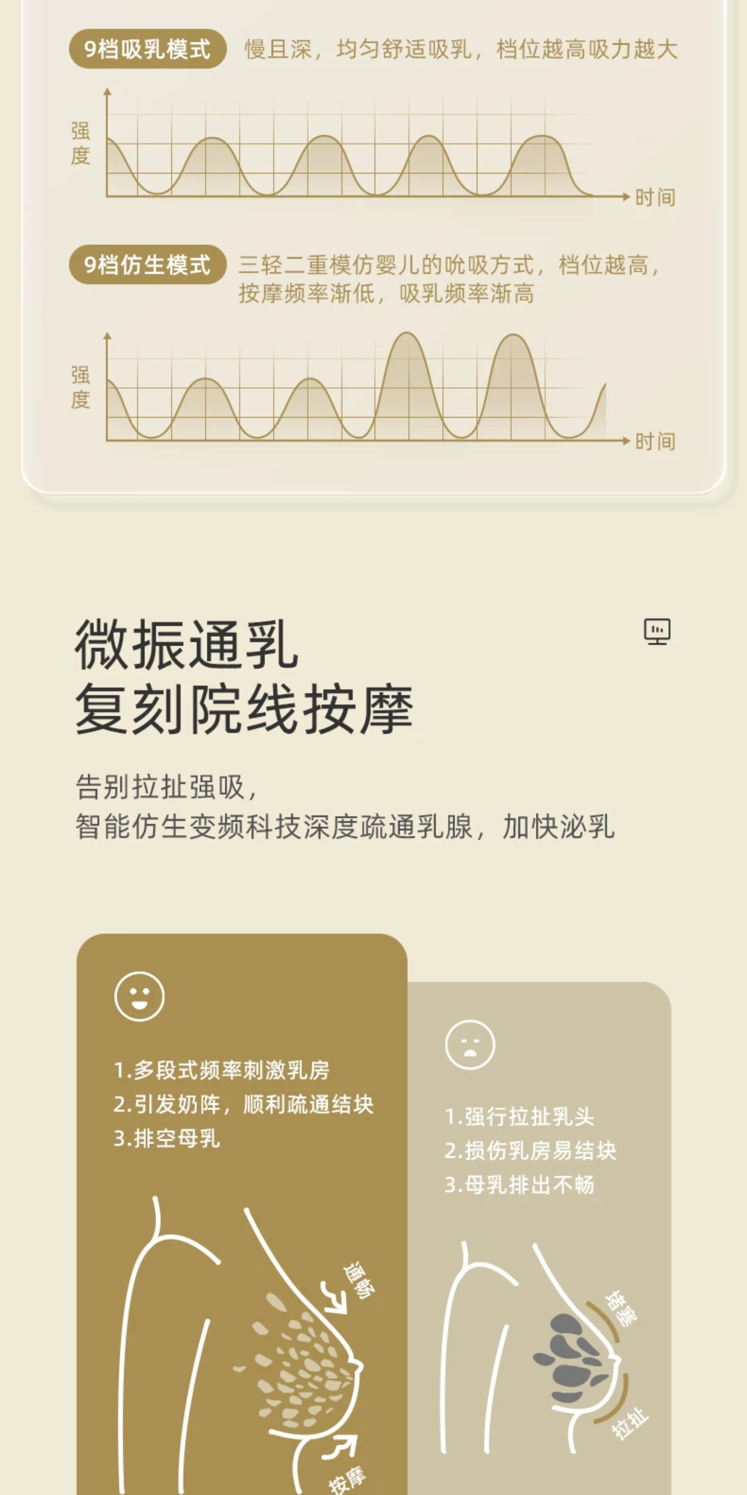 十月结晶吸奶器电动微震按摩全自动无痛单边母乳挤奶器调频静音 — 2