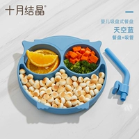 Синий синий [Olw EWL Силиконовое блюдо Glipper] Послание соломинки