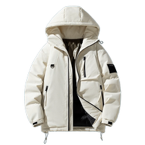 Duck workwear down jacket for women 2024 autumn and winter new short hooded loose thickened graphene duck down jacket
