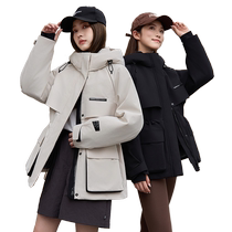 Duck Down Jacket Womens 2024 Autumn and Winter New Arrival Mid-Length Hooded Waist Fashion Workwear Jacket Y