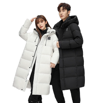 Duck long thickened down jacket couple style 2024 autumn and winter new arrival versatile casual warm hooded jacket J