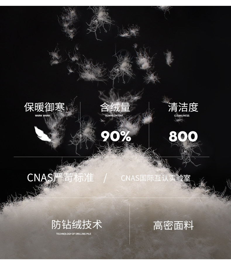 反季特卖 鸭鸭 男士中长款羽绒服 90%含绒量 图3