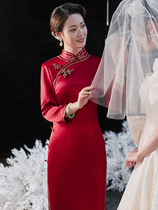 Wife of the Republic of China wedding mom and dress qipao 20221 new spring improvement qipao long sleeve small sub big code