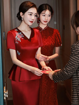 Eipoetry Neon (Fanghua) Mother Wedding Banquet Gown 2022 High-end Happy Mother-In-Law Wedding Qipao Improved Sleeve Dress Temperament