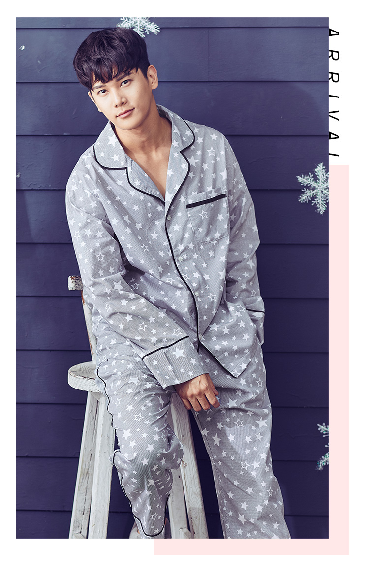 Đồ ngủ dài tay ngọt ngào cho nam và nữ mùa thu đông thoải mái cotton đôi phục vụ nhà phù hợp với 18078HL đồ lót nam