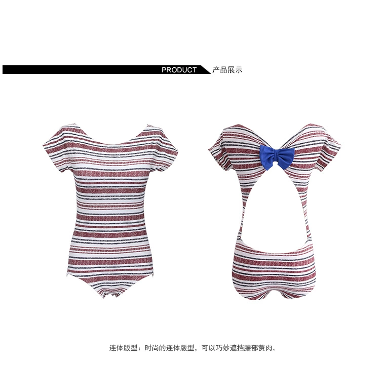Coryel thời trang sọc gợi cảm che bụng giảm béo áo tắm một mảnh kỳ nghỉ suối nước nóng phụ nữ nghiên cứu và phát triển đồ bơi - Bộ đồ bơi One Piece