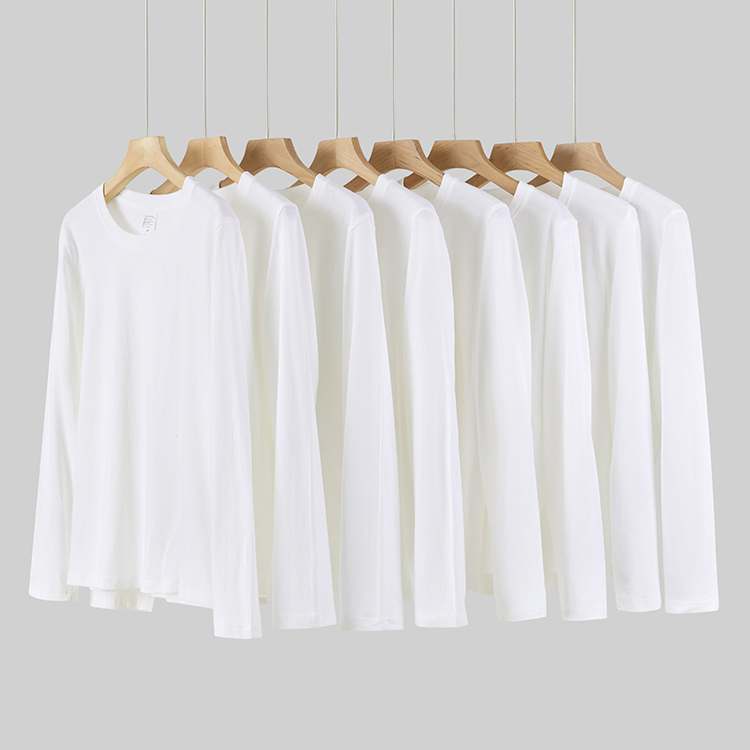 (Buy One, Get One Free) 230g Heavyweight Pure Cotton Long-Sleeve T-Shirt, Loose Fit, Unisex, Solid Color Base Layer Top for Layering