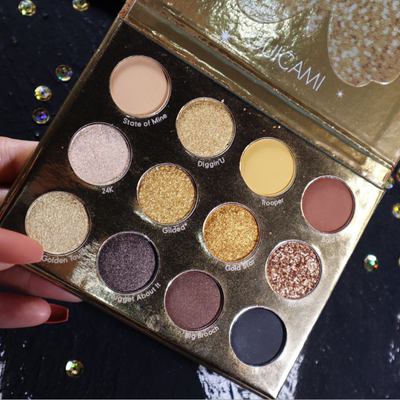 欧美超火金蝴蝶12色眼影盘独角兽珠光