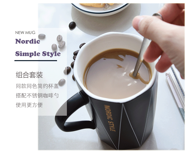 Xu hướng sáng tạo nữ cá tính Bắc Âu có nắp cốc đơn giản bằng gốm cốc cà phê vài ly nước nam nhà - Tách bình đựng nước lock&lock