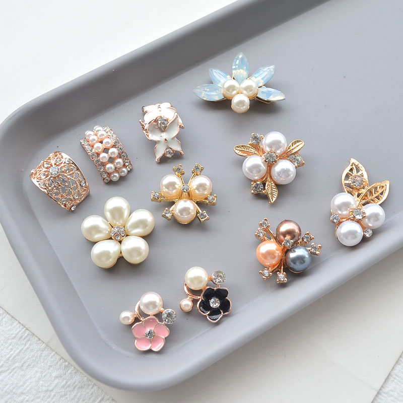 ラインストーン合金フラワープレート装飾バックル diy ジュエリーアクセサリー手作りヘアアクセサリー頭飾り弓装飾材料