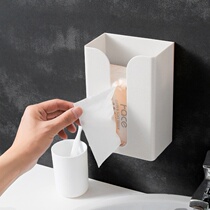 Hanging paper towel box Pole simple toilet wall-mounted toilet paper rack bathroom wall stickup oblong paper cylinder box