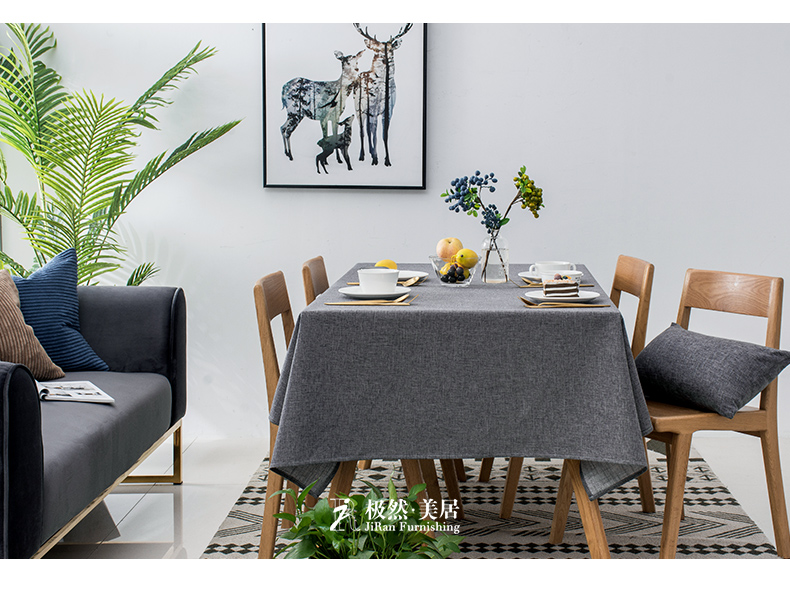 Hiện đại tối giản rắn màu khăn trải bàn bằng vải lanh bàn vải cà phê khăn trải bàn khăn trải bàn Bắc Âu vải lanh khăn trải bàn in gió khăn trải bàn ăn cao cấp