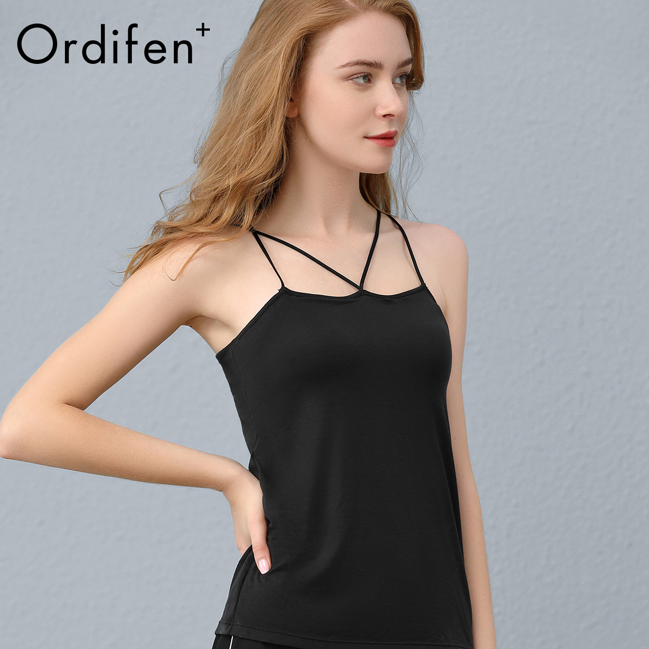 Odeffin O-Plus Summer Thin Breathable Top với ngực đệm thoải mái Mordale sexy sling gắn PV9501.